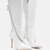 Boots * | Rag & Co Tsaroh Zip Around Calf Boot In White