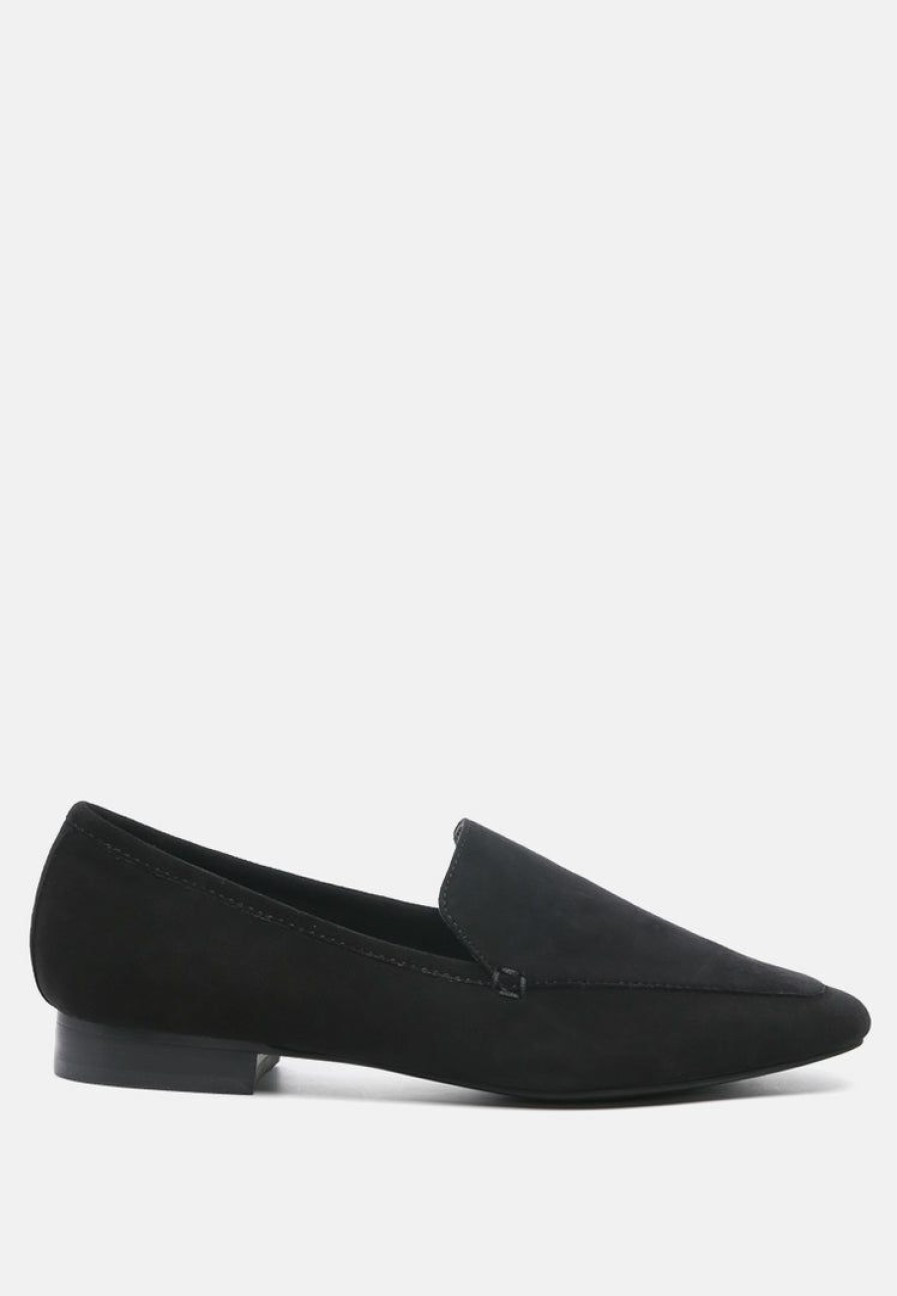 Ss'22 * | Rag & Co Julia Suede Semi Casual Loafers Black