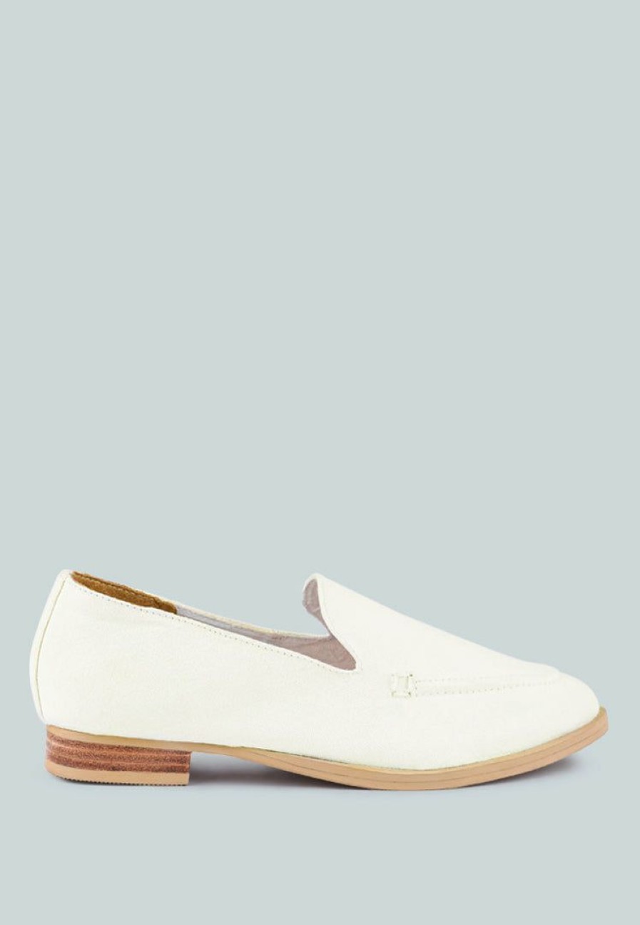 Loafers & Ballerinas * | Rag & Co Bougie Organic Canvas Loafers Loafers & Ballerinas White