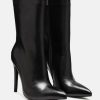 Boots * | Rag & Co Nagini Over Ankle Pointed Toe High Heeled Boot Boots Black