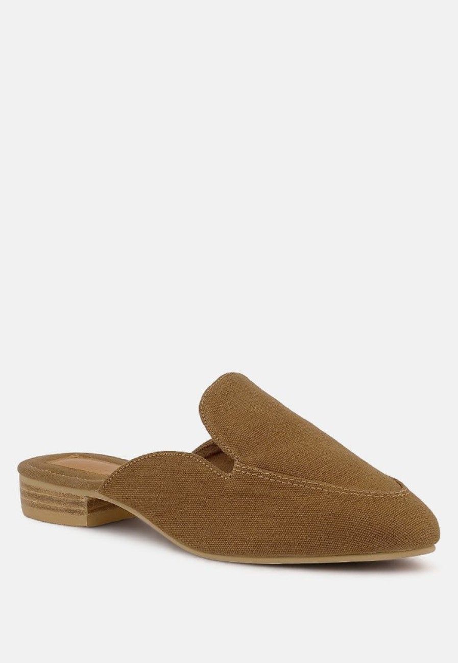 Mules * | Rag & Co Calico Organic Canvas Mules Tan