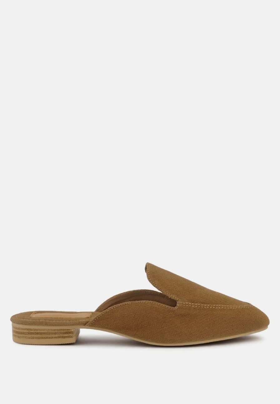 Mules * | Rag & Co Calico Organic Canvas Mules Tan