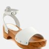 Clogs * | Rag & Co Cara Wooden Clogs White