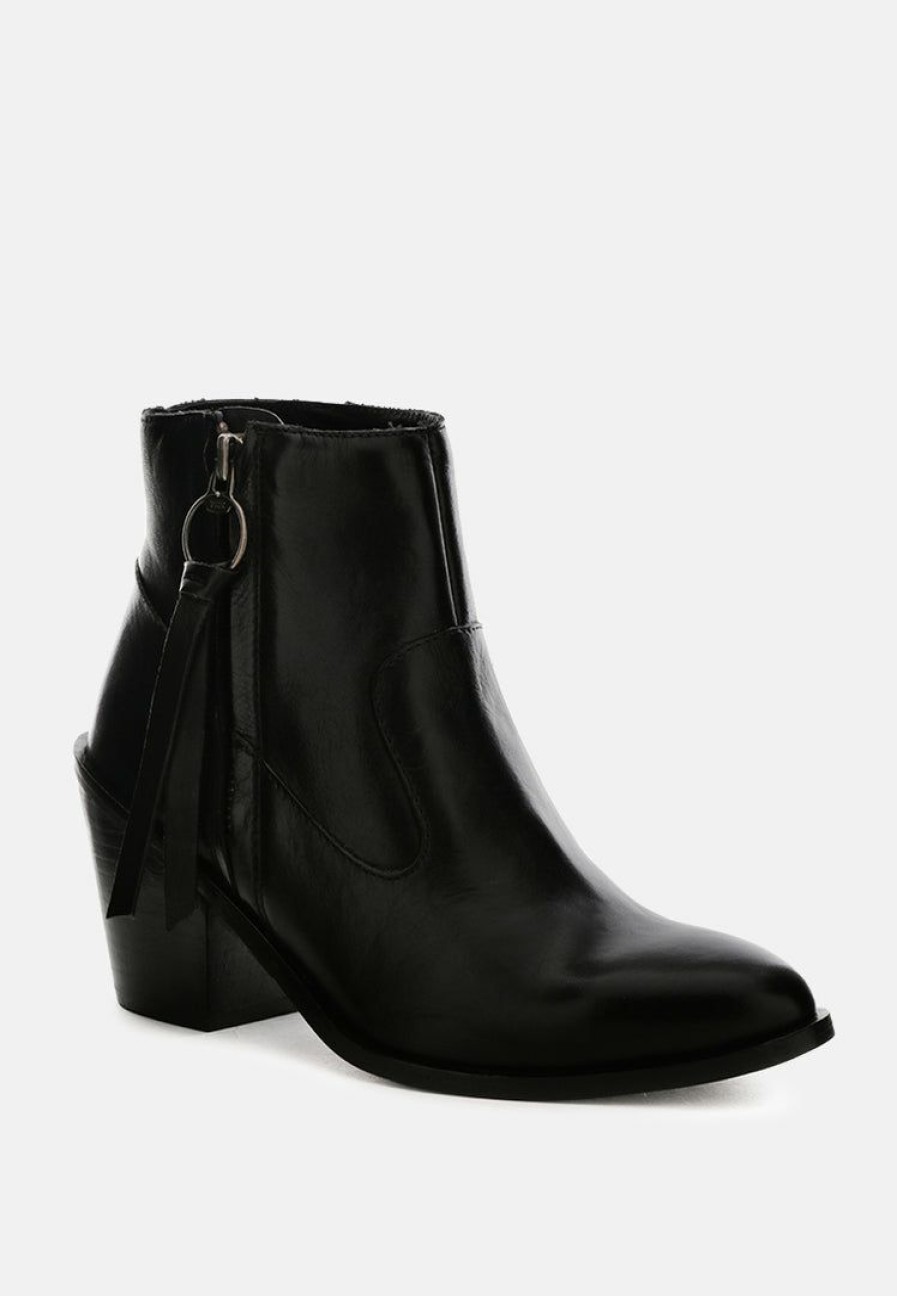 Boots * | Rag & Co Viviana Ankle Boots With Zipper Black