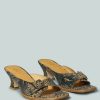 Ss'22 * | Rag & Co X Gomez-Art-Nouveau Leather Slip-On Sandal In Animal Print Natural Snake