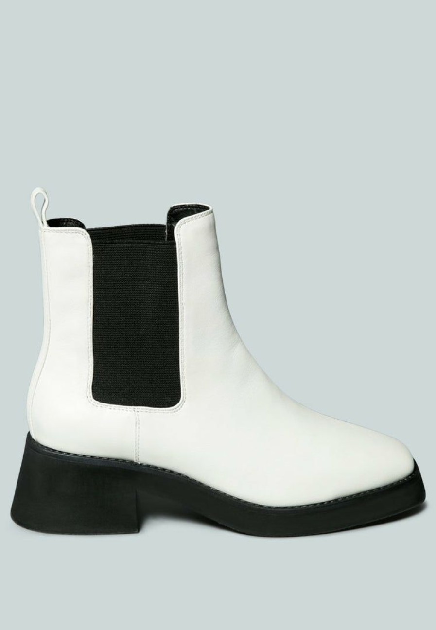 Boots * | Rag & Co X Theron Chelsea Upfront Boot Boots White