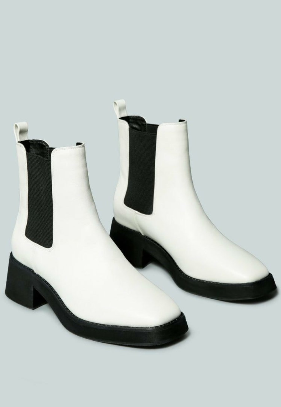 Boots * | Rag & Co X Theron Chelsea Upfront Boot Boots White