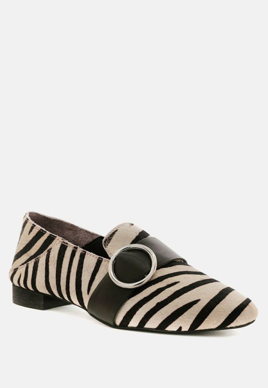 Ss'22 * | Rag & Co Loafers & Ballerinas Naomi Printed Loafers Zebra