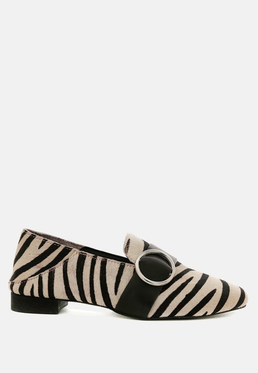 Ss'22 * | Rag & Co Loafers & Ballerinas Naomi Printed Loafers Zebra