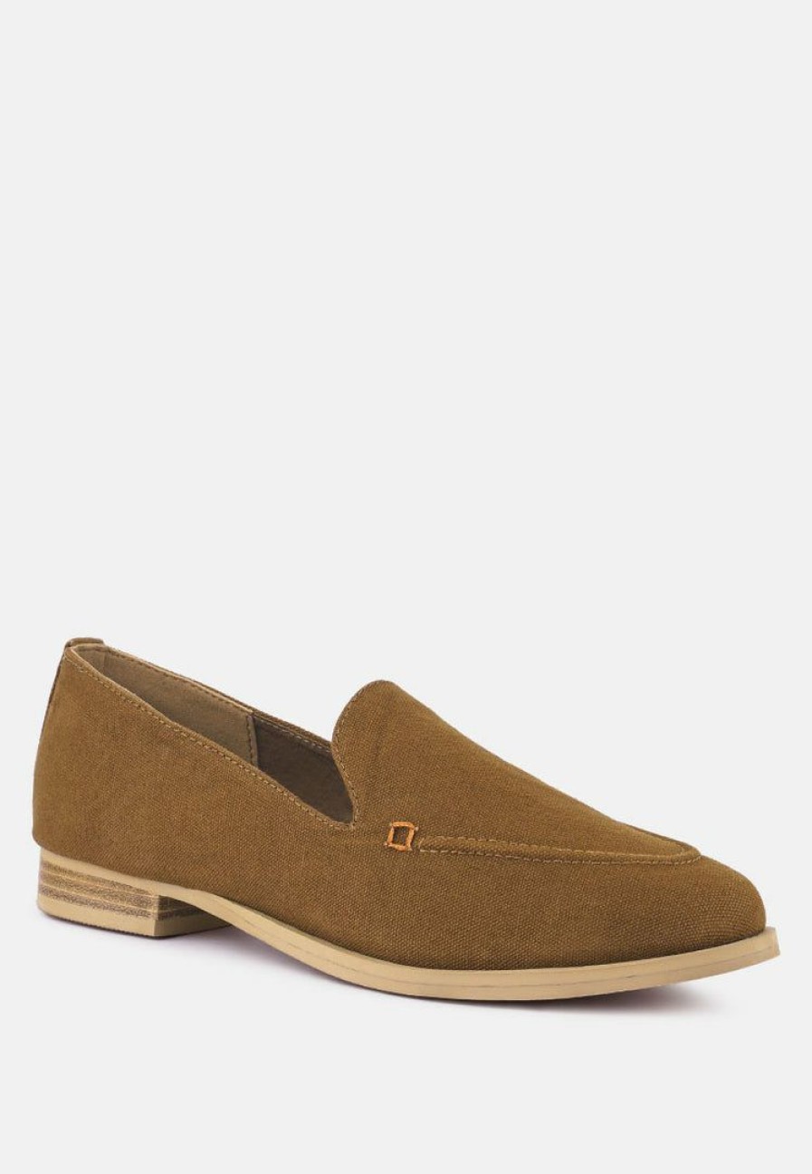 Loafers & Ballerinas * | Rag & Co Loafers & Ballerinas Bougie Organic Canvas Loafers Tan