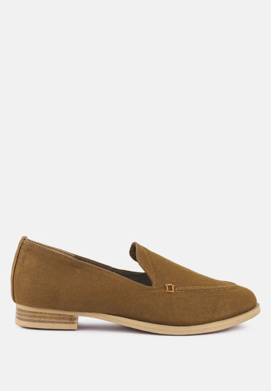 Loafers & Ballerinas * | Rag & Co Loafers & Ballerinas Bougie Organic Canvas Loafers Tan