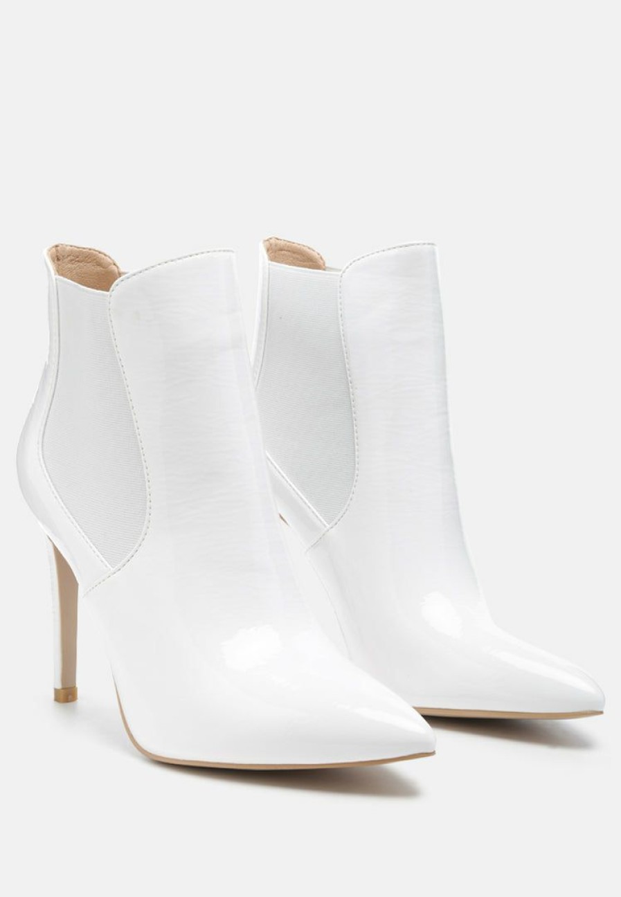 Boots * | Rag & Co Boots Molina High Heeled Chelsea Boot In White