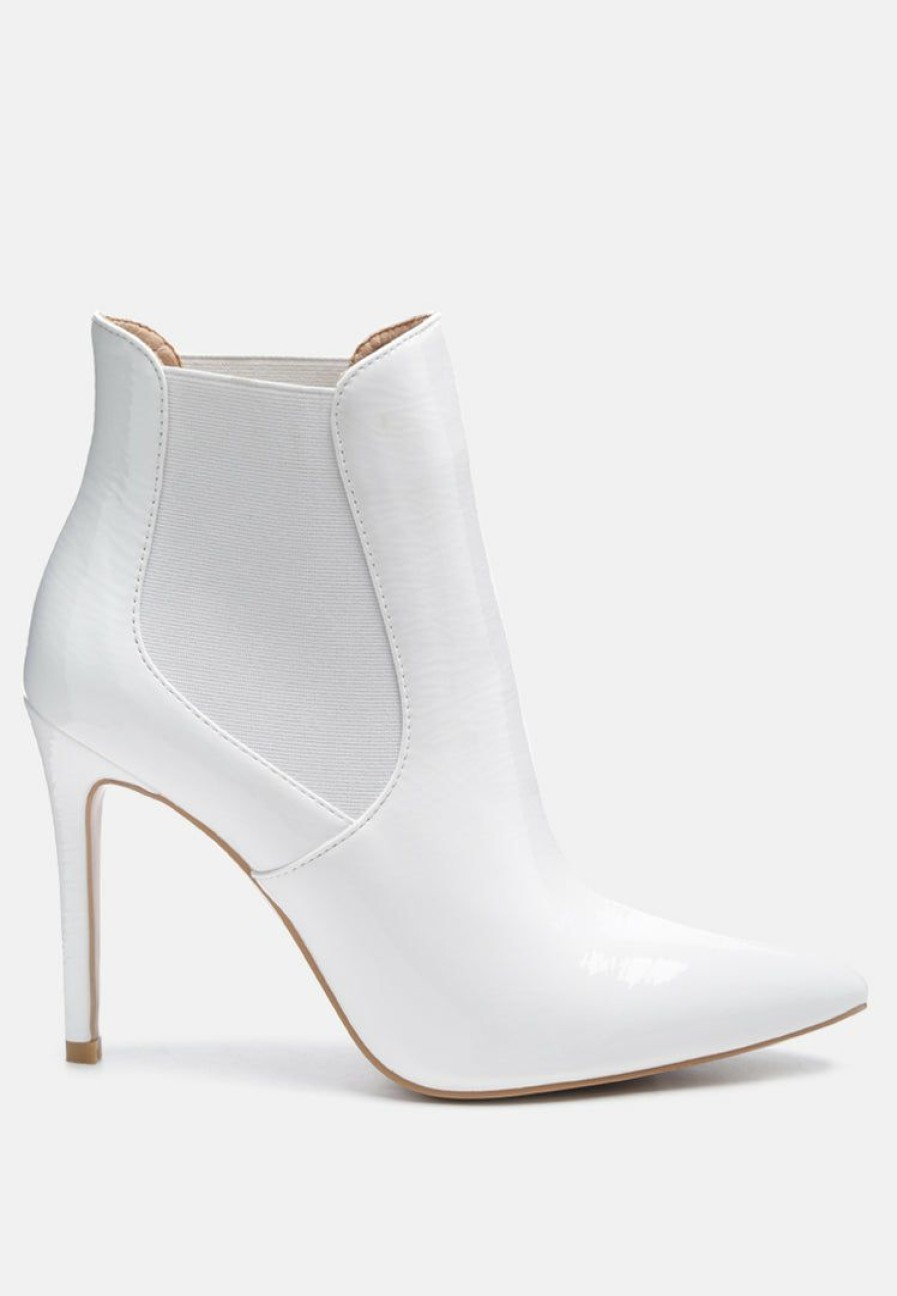 Boots * | Rag & Co Boots Molina High Heeled Chelsea Boot In White