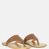 Ss'22 * | Rag & Co Orofer Soft Leather Luxury Thong Flats Tan