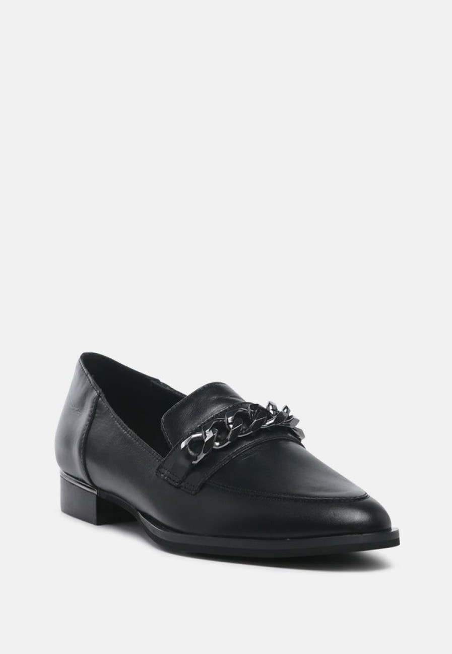 Loafers & Ballerinas * | Rag & Co Loafers & Ballerinas Pola Leather Horsebit Loafers Black