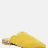 Ss'22 * | Rag & Co Flats Molly Frayed Leather Mules Mustard