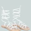 Ss'22 * | Rag & Co Baxea Handcrafted Tie Up String Flats White