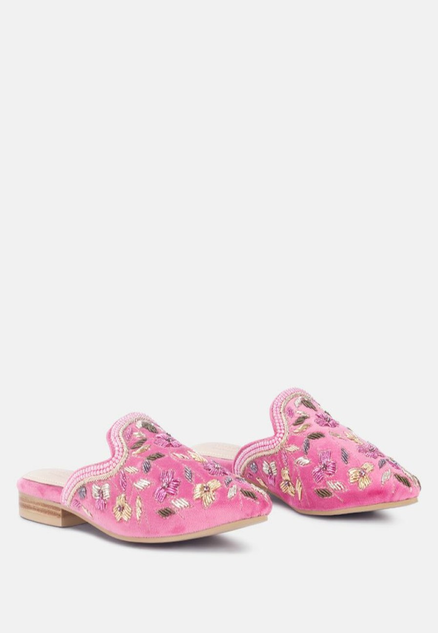 Ss'22 * | Rag & Co Marcella Embroidered Mules In Pink