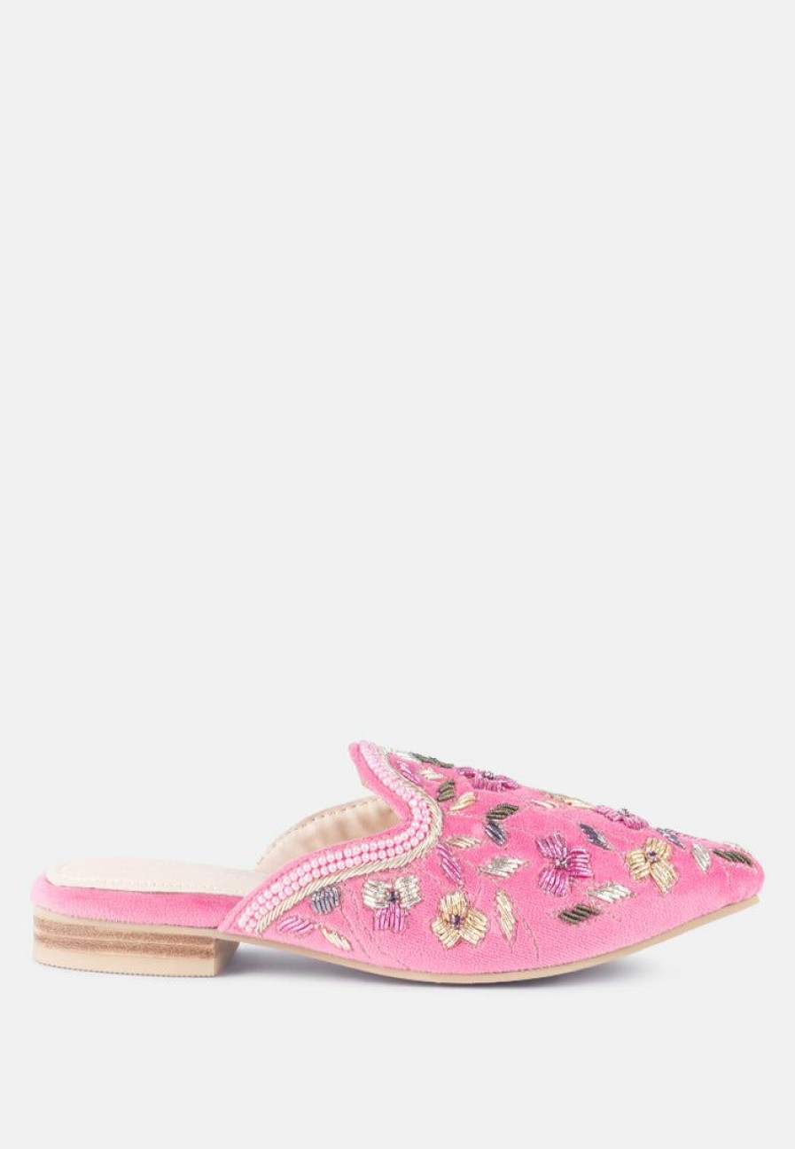 Ss'22 * | Rag & Co Marcella Embroidered Mules In Pink