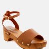 Clogs * | Rag & Co Cara Wooden Clogs Tan