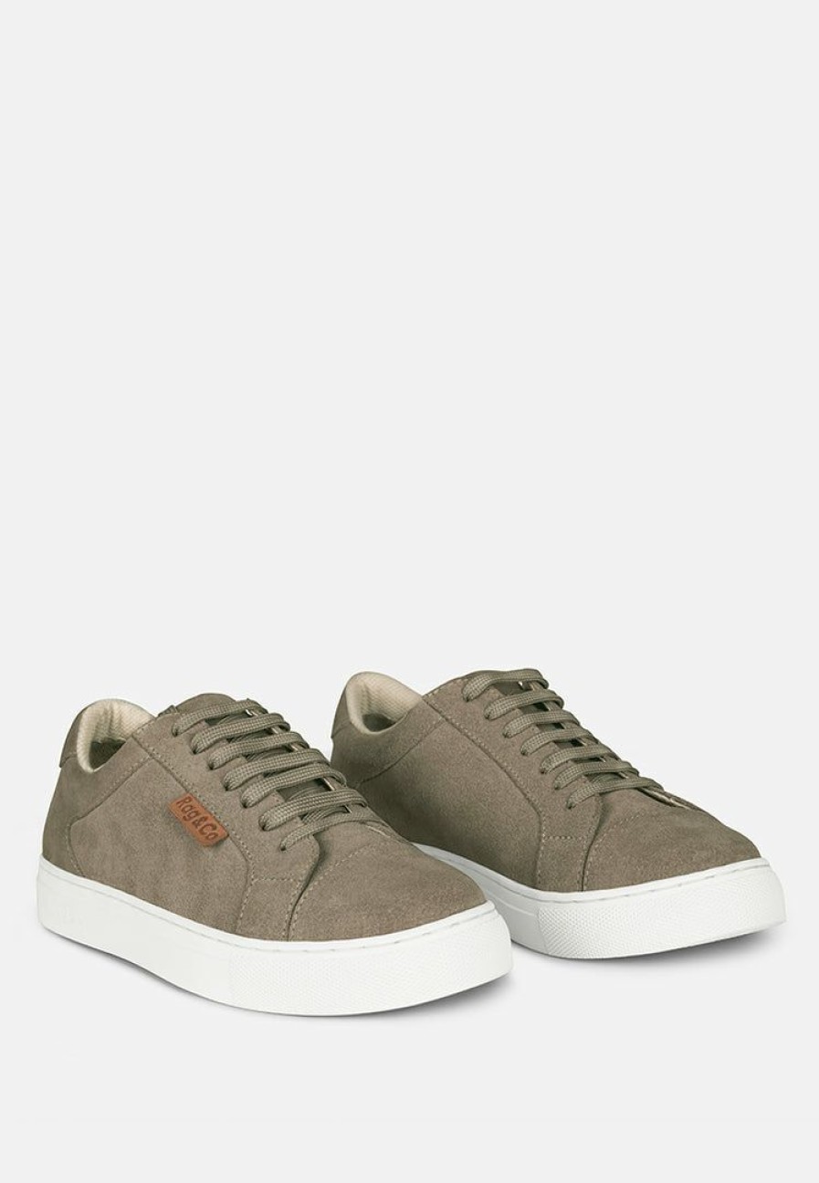 Ss'22 * | Rag & Co Ashford Fine Suede Handcrafted Sneakers Taupe