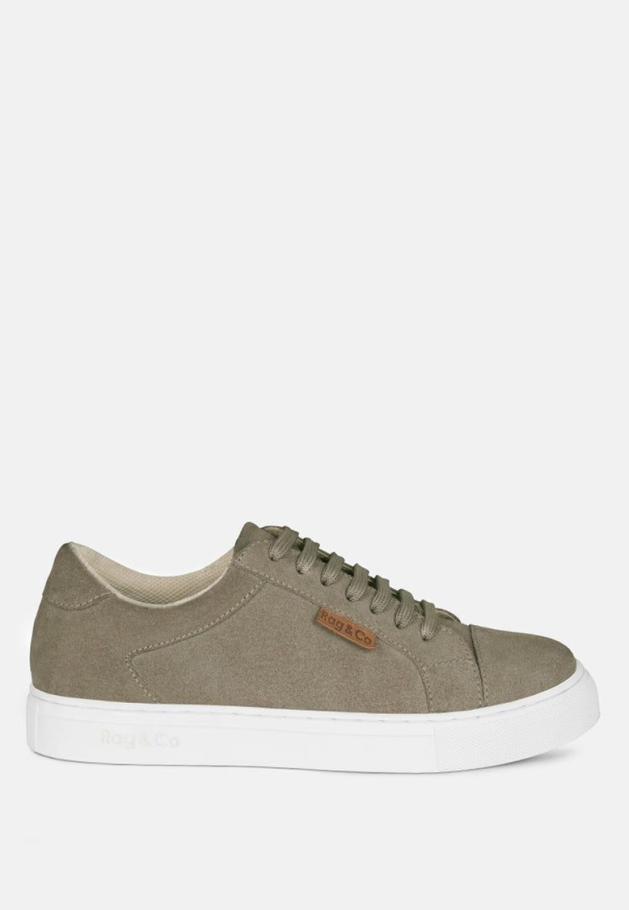 Ss'22 * | Rag & Co Ashford Fine Suede Handcrafted Sneakers Taupe