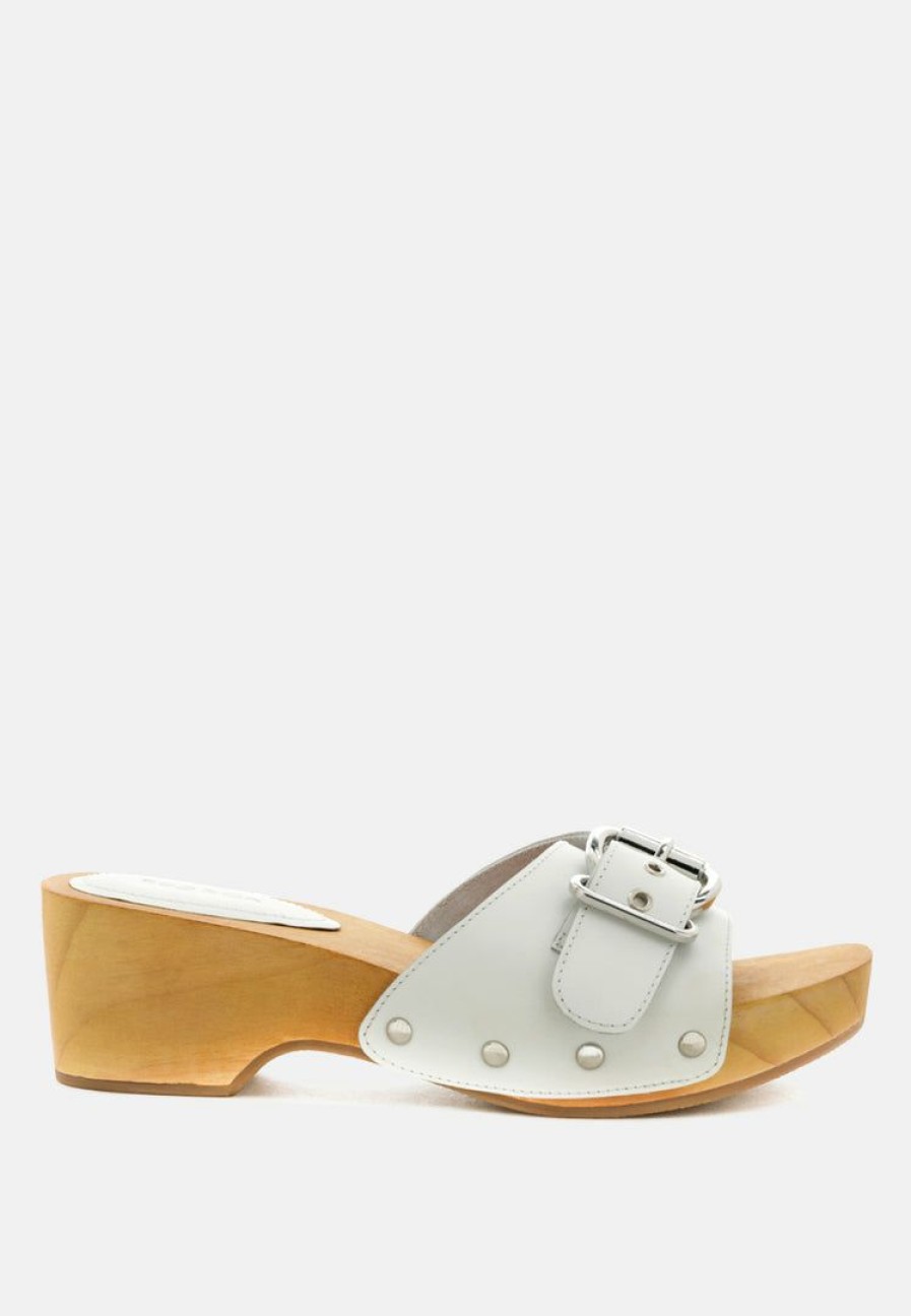 Sandals * | Rag & Co Polly Clogs White