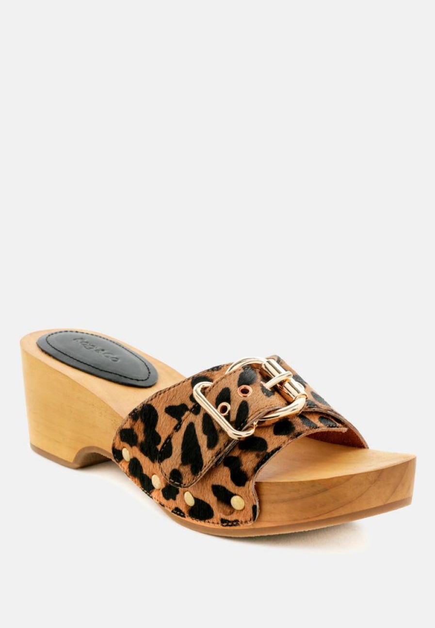 Sandals * | Rag & Co Polly Clogs Leopard