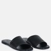 Ss'22 * | Rag & Co Tatami Leather Classic Slide Flats Black