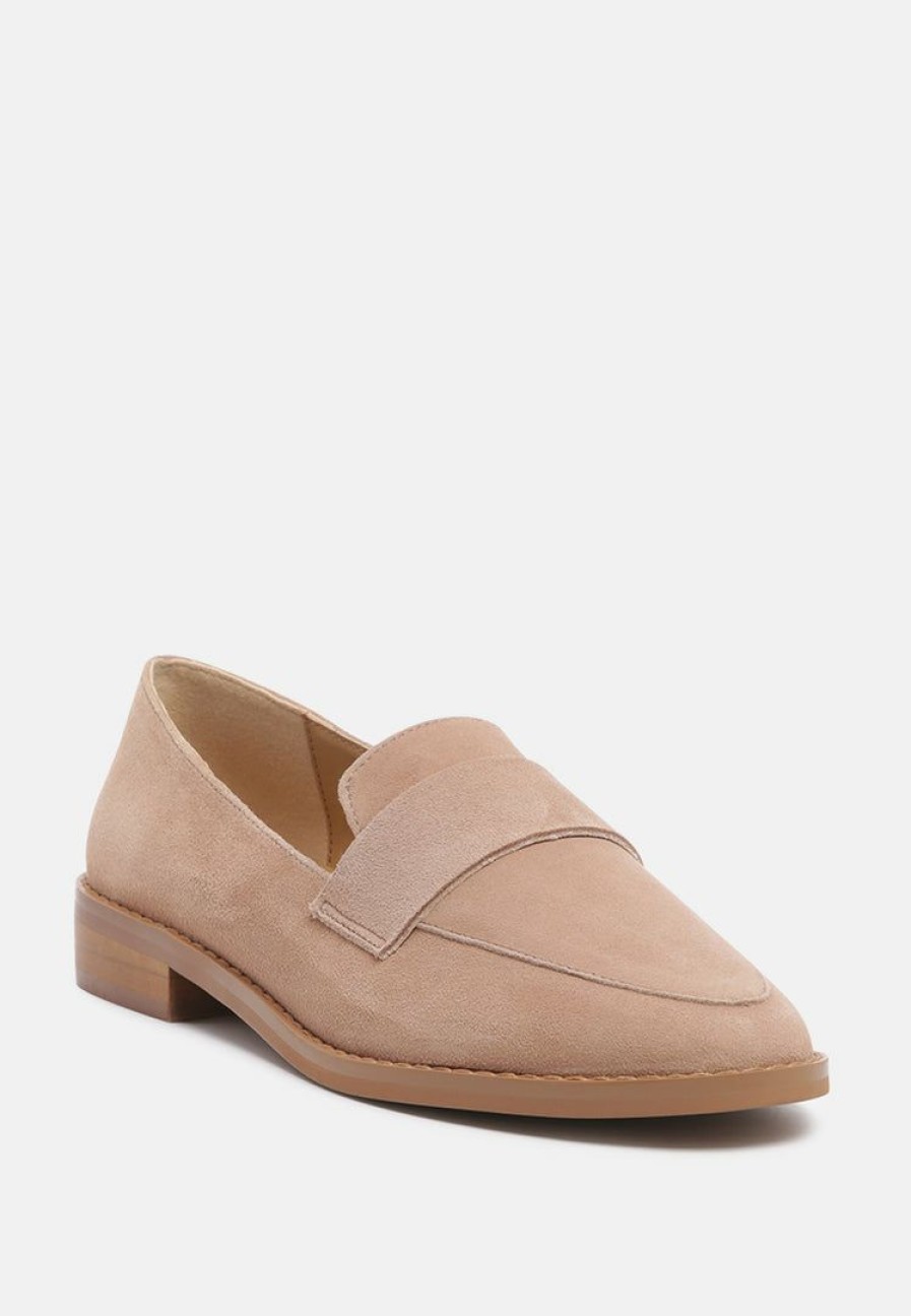 Ss'22 * | Rag & Co Zofia Suede Penny Loafers Nude