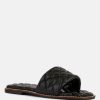 Flats * | Rag & Co Odalta Handcrafted Quilted Summer Flats Black