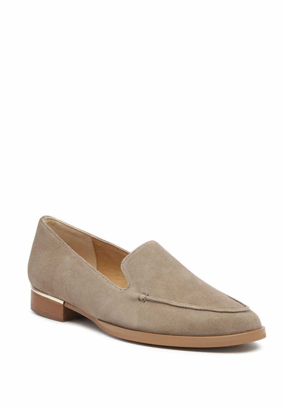 Ss'22 * | Rag & Co Anna Suede Leather Loafers Loafers & Ballerinas Taupe