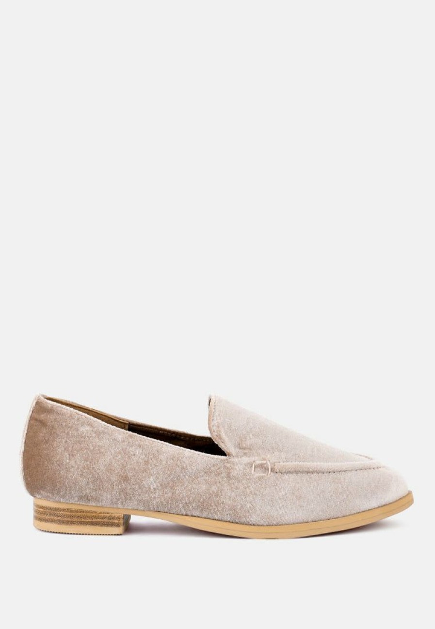 Loafers & Ballerinas * | Rag & Co Luxe-Lap Velvet Handcrafted Loafers Taupe