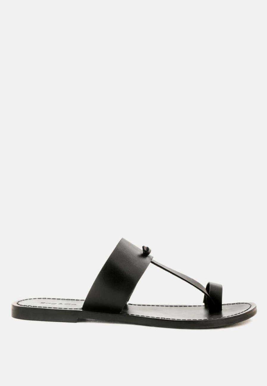 Ss'22 * | Rag & Co Flats Leona Thong Flat Sandals Black