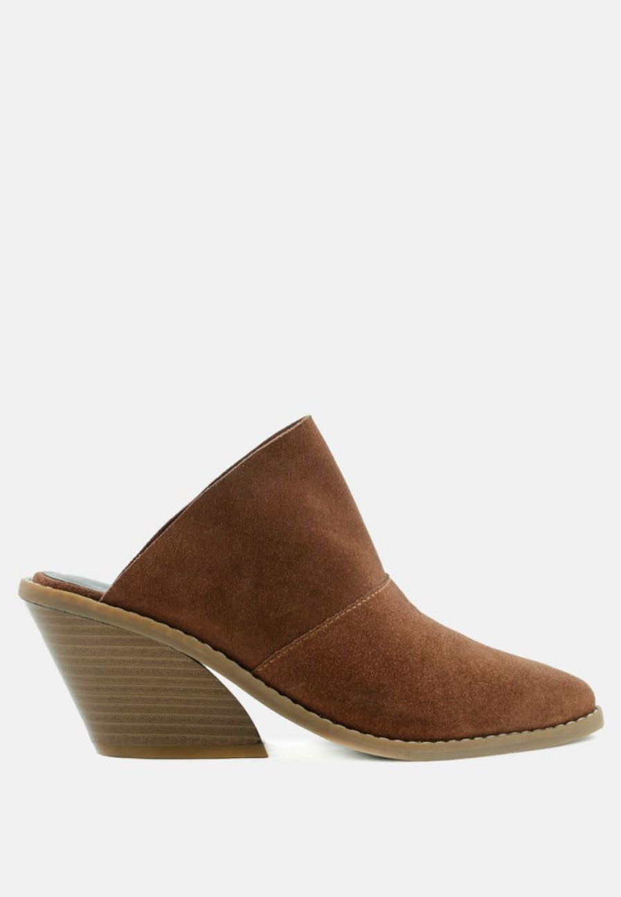 Mules * | Rag & Co Mae Classic Mule Heels Mules Brown