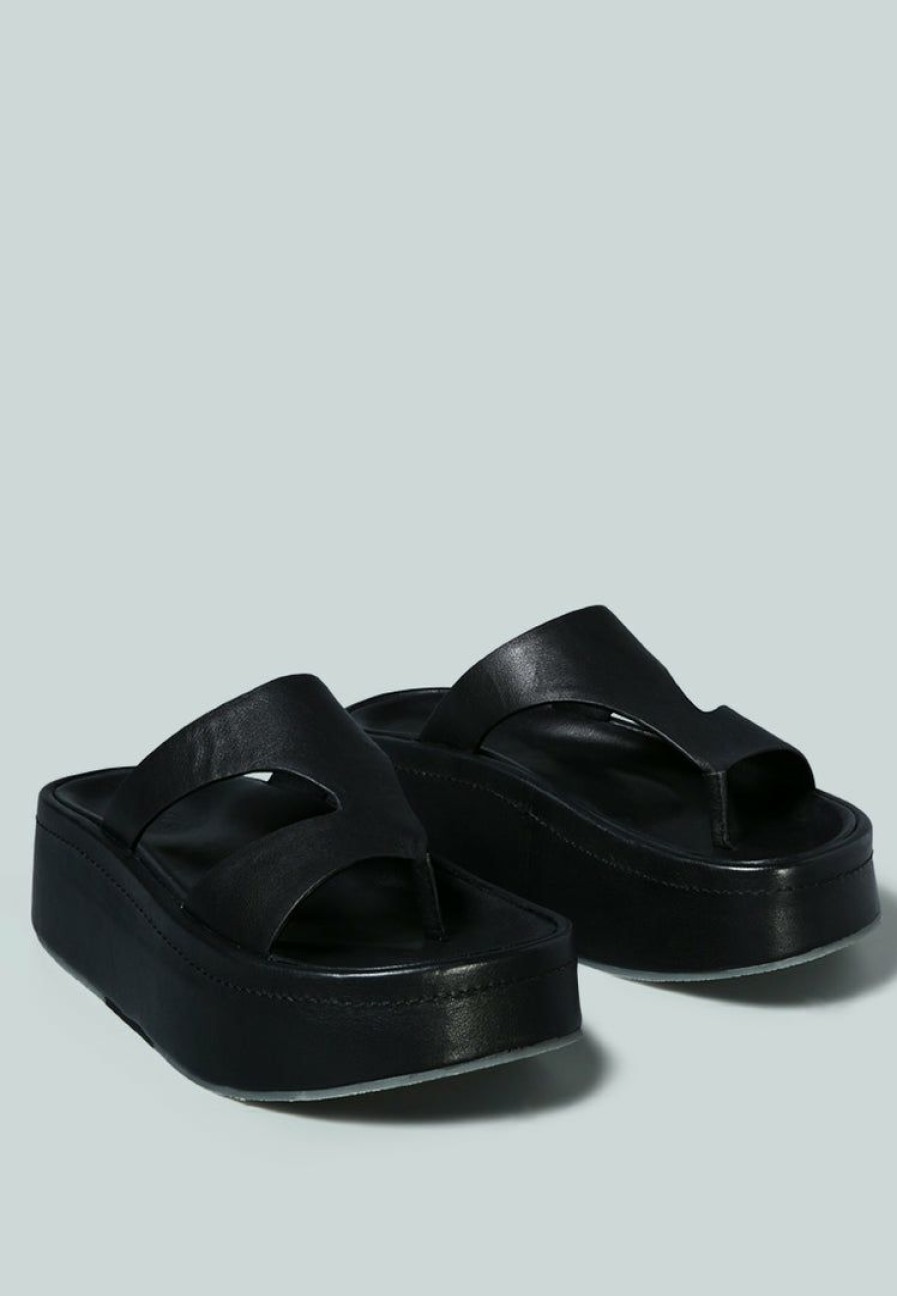 Ss'22 * | Rag & Co X Sandals Hathaway Slip-On Platfrom Sandal In Black