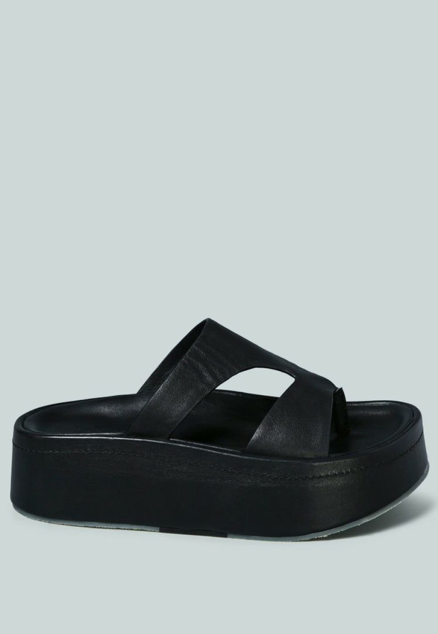 Ss'22 * | Rag & Co X Sandals Hathaway Slip-On Platfrom Sandal In Black