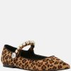 Loafers & Ballerinas * | Rag & Co Fedora Pointed Ballerina Flats Leopard