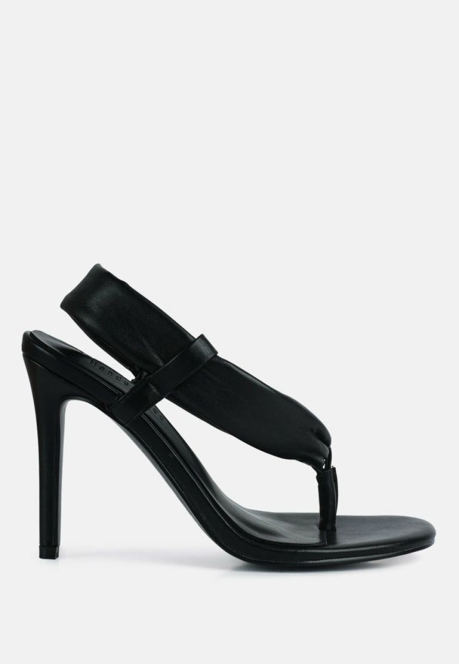 Sandals * | Rag & Co Singles High Heeled Thong Sandals Black