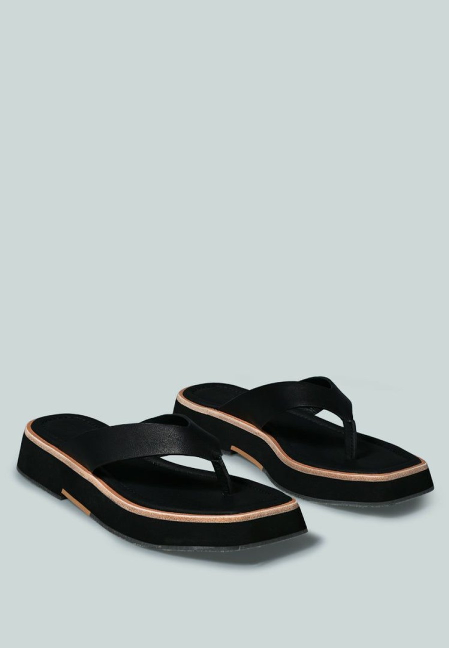 Ss'22 * | Rag & Co X Blunt Flat Thong Sandal In Flats Black