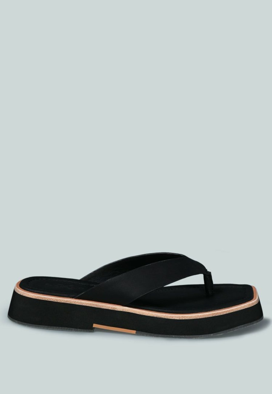 Ss'22 * | Rag & Co X Blunt Flat Thong Sandal In Flats Black