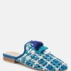 Ss'22 * | Rag & Co Flats Mariana Woven Flat Mules With Tassels Blue