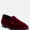 Loafers & Ballerinas * | Rag & Co Luxe-Lap Velvet Handcrafted Loafers Burgundy