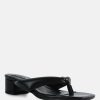 Sandals * | Rag & Co Memestar Low Heel Thong Sandals Black