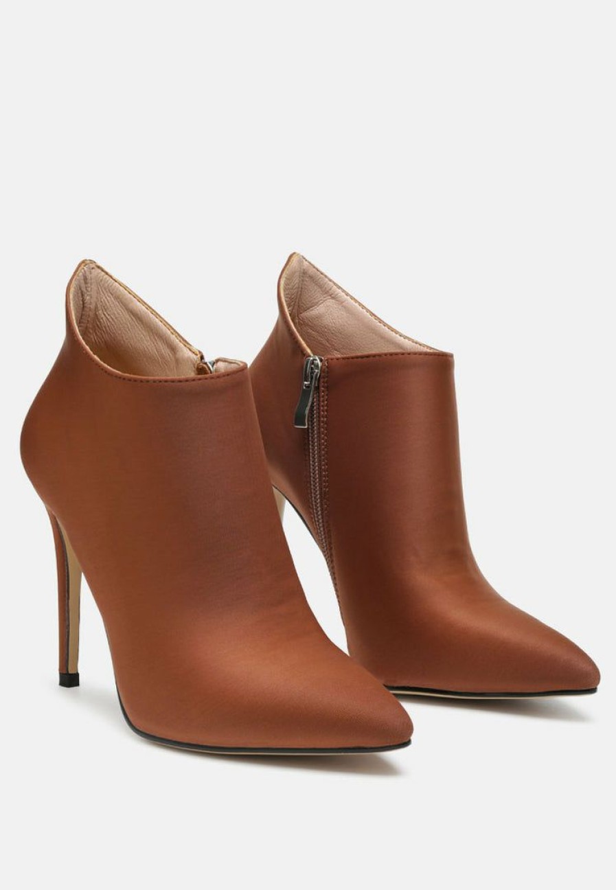 Boots * | Rag & Co Melba Pointed Toe Stiletto Boot In Boots Brown