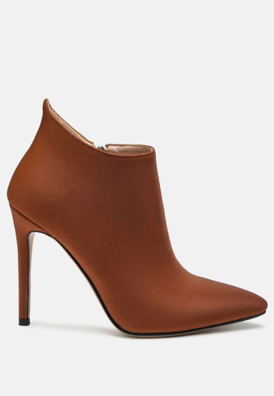 Boots * | Rag & Co Melba Pointed Toe Stiletto Boot In Boots Brown