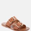 Ss'22 * | Rag & Co Kelly Flat Sandal With Buckle Straps Flats Tan