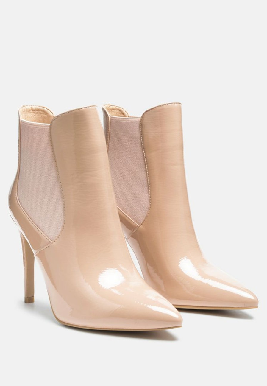 Boots * | Rag & Co Boots Molina High Heeled Chelsea Boot In Nude