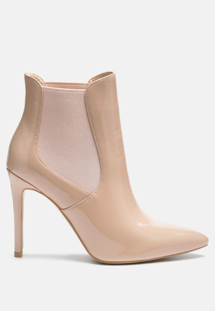 Boots * | Rag & Co Boots Molina High Heeled Chelsea Boot In Nude