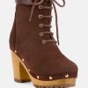 Boots * | Rag & Co Maaya Handcrafted Collared Suede Boot Brown